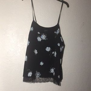 Floral print thin strap top